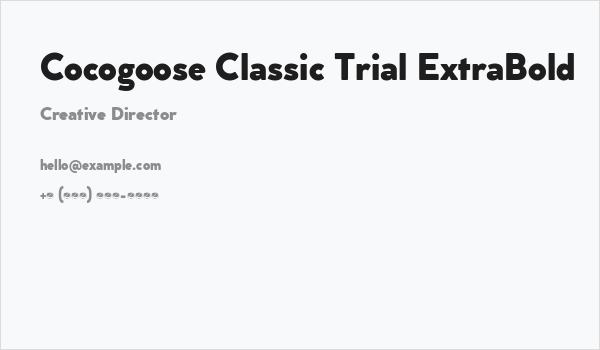 Cocogoose Classic Trial ExtraBold Business Card