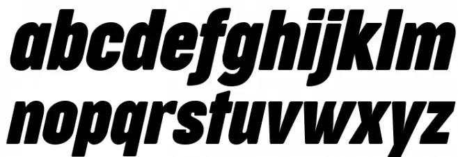 Cocogoose Compressed Trial Bold Italic Font LOWERCASE