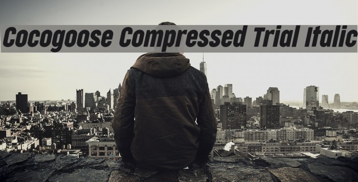 Cocogoose Compressed Trial Italic Schriftart examples