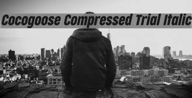 Cocogoose Compressed Trial Italic Font examples