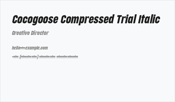 Cocogoose Compressed Trial Italic Business Card