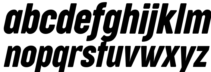 Cocogoose Compressed Trial Italic Schriftart Kleinbuchstaben
