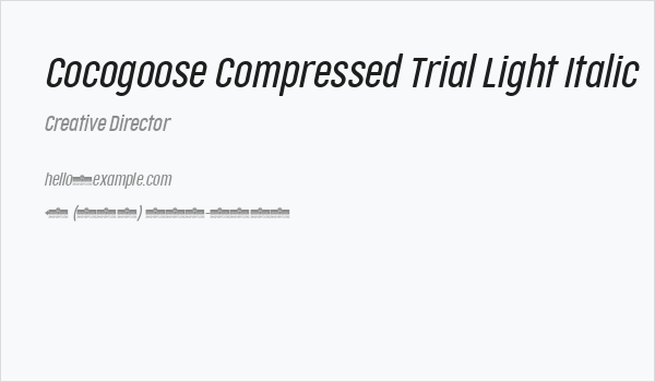 Cocogoose Compressed Trial Light Italic Business Card