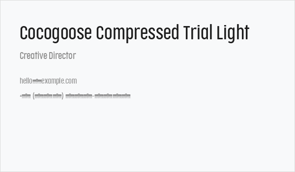 Cocogoose Compressed Trial Light Business Card