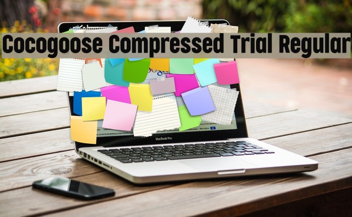 Cocogoose Compressed Trial Regular Font examples