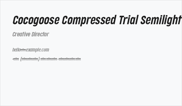 Cocogoose Compressed Trial Semilight Italic Business Card