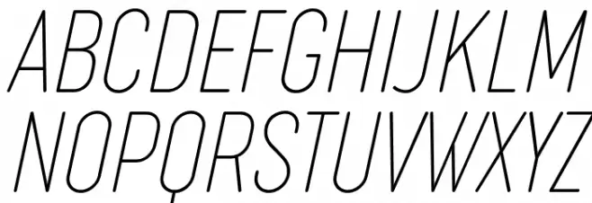 Cocogoose Compressed Trial Thin Italic 字体 大写