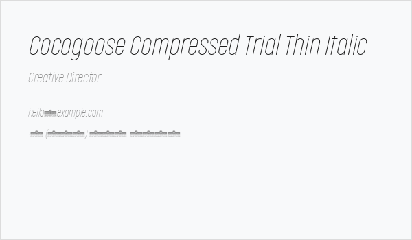 Cocogoose Compressed Trial Thin Italic Business Card