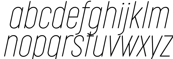 Cocogoose Compressed Trial Thin Italic Schriftart Kleinbuchstaben