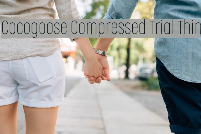 Cocogoose Compressed Trial Thin Font examples