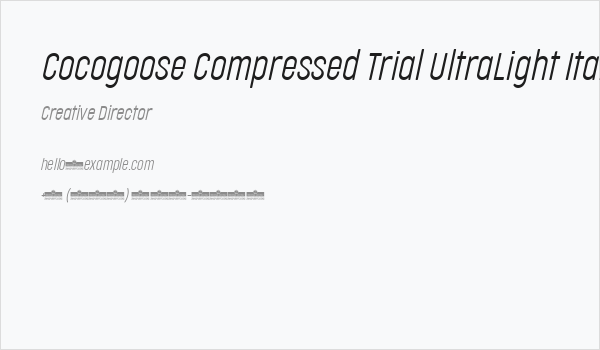 Cocogoose Compressed Trial UltraLight Italic Business Card