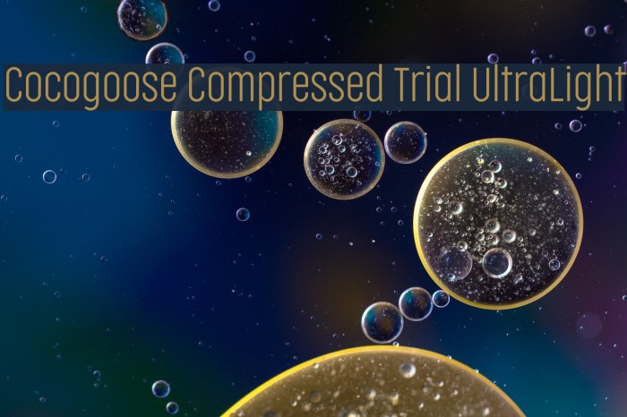 Cocogoose Compressed Trial UltraLight Font examples