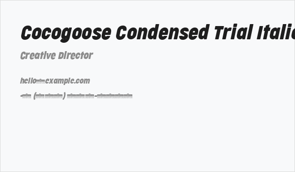 Cocogoose Condensed Trial Italic Business Card