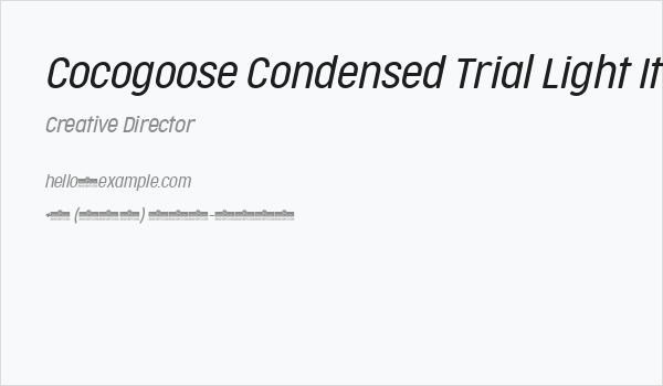 Cocogoose Condensed Trial Light Italic Business Card