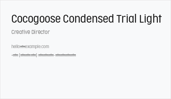 Cocogoose Condensed Trial Light Business Card