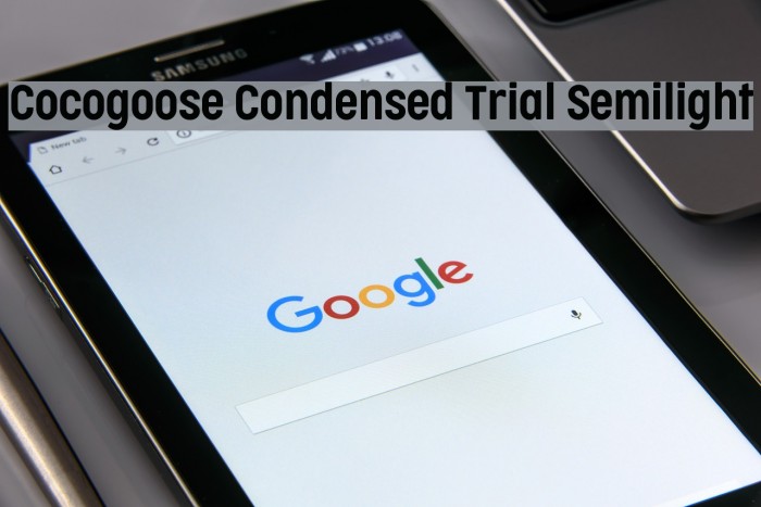 Cocogoose Condensed Trial Semilight Font examples