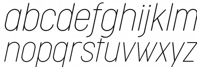 Cocogoose Condensed Trial Thin Italic خط أحرف صغيرة
