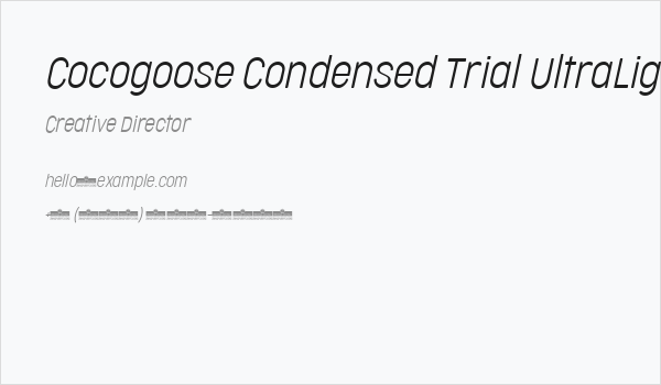 Cocogoose Condensed Trial UltraLight Italic Business Card