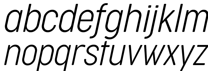 Cocogoose Condensed Trial UltraLight Italic Font LOWERCASE