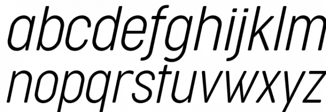 Cocogoose Condensed Trial UltraLight Italic خط أحرف صغيرة