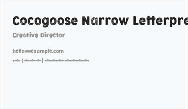 Cocogoose Narrow Letterpress Business Card