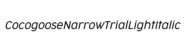 Cocogoose Narrow Trial Light Italic Schriftart