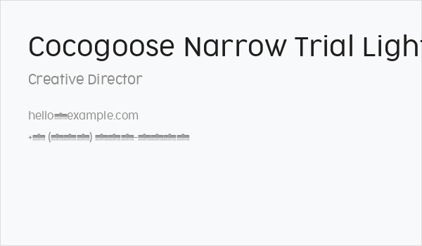 Cocogoose Narrow Trial Light Business Card