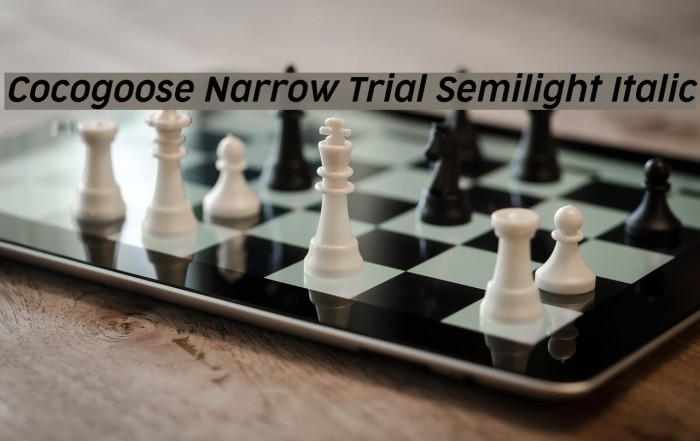 Cocogoose Narrow Trial Semilight Italic Font examples