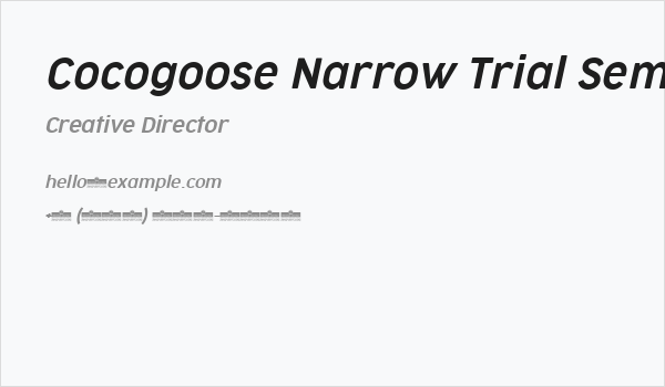 Cocogoose Narrow Trial Semilight Italic Business Card
