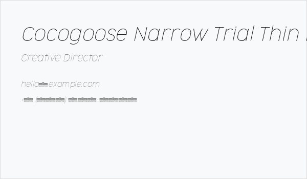 Cocogoose Narrow Trial Thin Italic Business Card