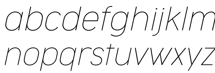 Cocogoose Narrow Trial Thin Italic Font LOWERCASE