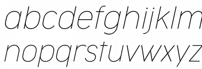 Cocogoose Narrow Trial Thin Italic फ़ॉन्ट लोअरकेस