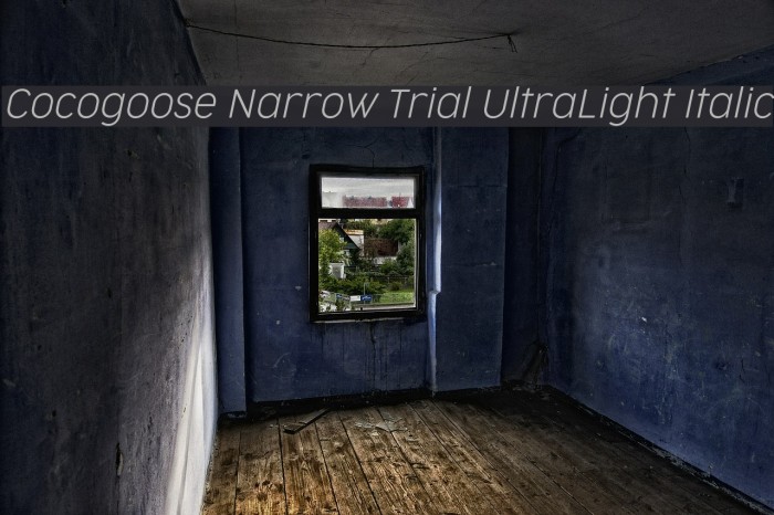 Cocogoose Narrow Trial UltraLight Italic Font examples