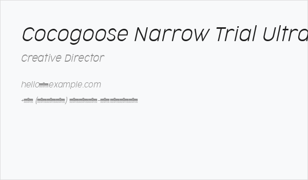Cocogoose Narrow Trial UltraLight Italic Business Card