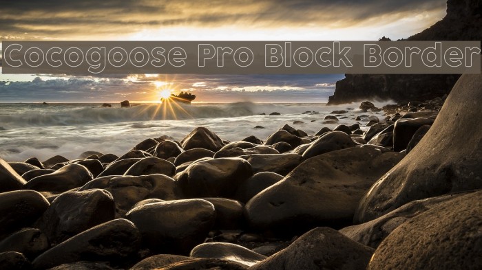 Cocogoose Pro Block Border Font examples