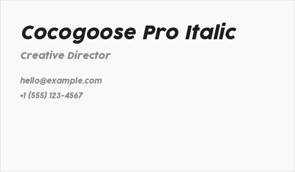 Cocogoose Pro Italic Business Card