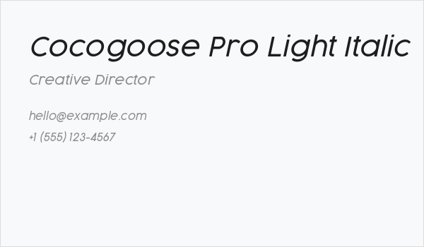 Cocogoose Pro Light Italic Business Card