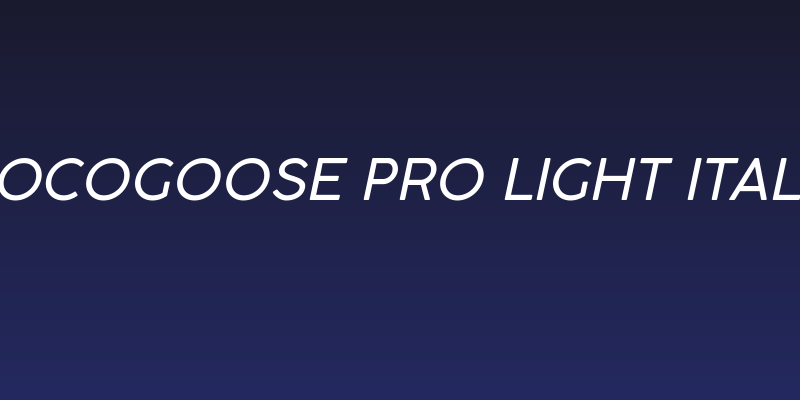 Cocogoose Pro Light Italic Social Header
