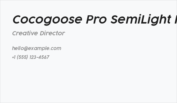 Cocogoose Pro SemiLight Italic Business Card