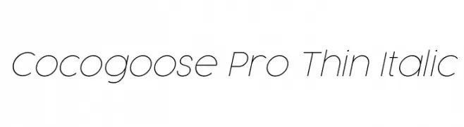 Cocogoose Pro Thin Italic  フリーフォントのダウンロード