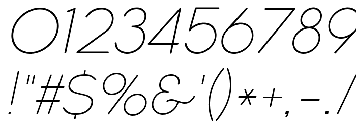 Cocogoose Pro Thin Italic Font OTHER CHARS