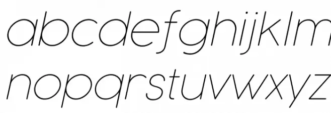 Cocogoose Pro Thin Italic Caratteri MINUSCOLO