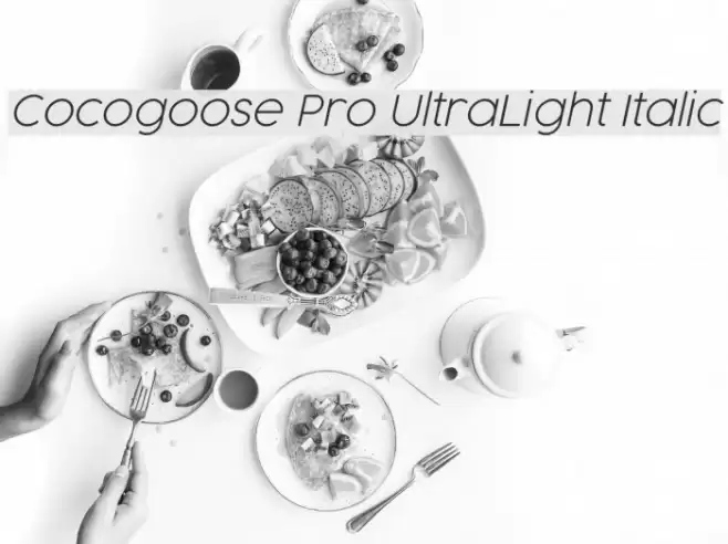 Cocogoose Pro UltraLight Italic Font examples