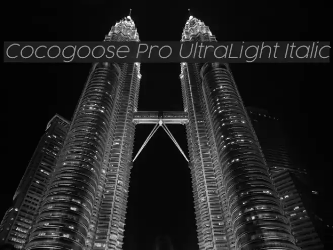 Cocogoose Pro UltraLight Italic Font examples