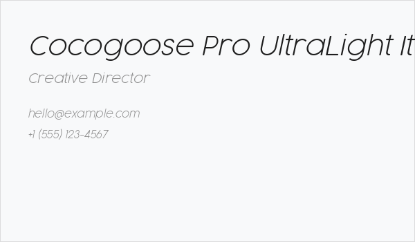 Cocogoose Pro UltraLight Italic Business Card