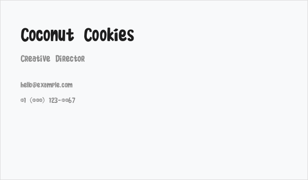 Coconut Cookies Business Card