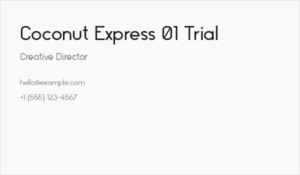 Coconut Express 01 Trial Business Card