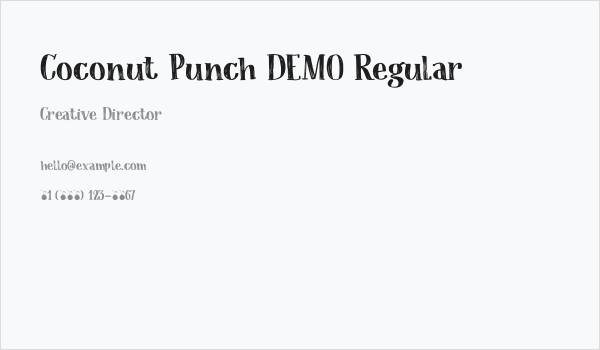Coconut Punch DEMO Regular Business Card