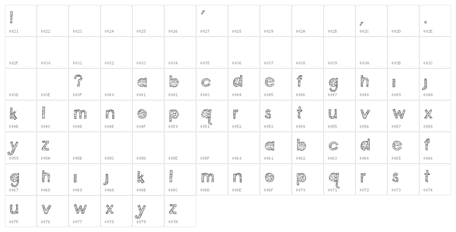 CoconutPoint-Regular Character Map