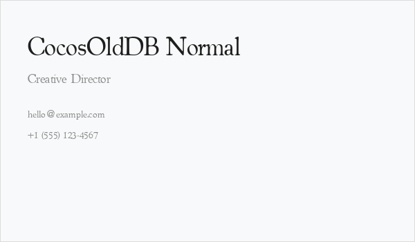 CocosOldDB Normal Business Card